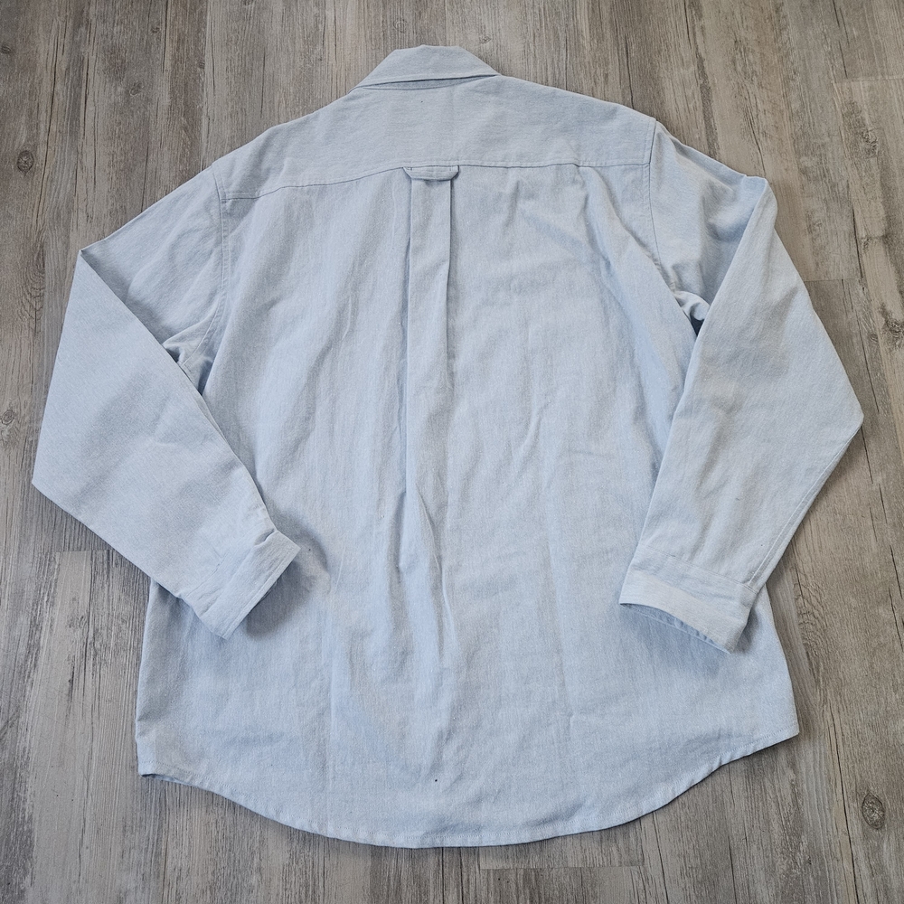 Anian Canada Men's Light Blue Cotton Linen Blend Casual Button-Up Shirt Xl - Picture 7 of 7